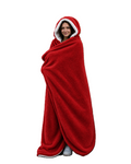 Red Polar Fleece with White Sherpa Stadium Blanket