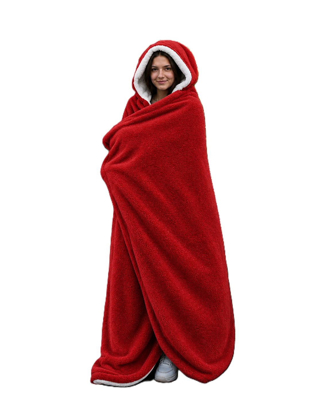 Red Polar Fleece with White Sherpa Stadium Blanket