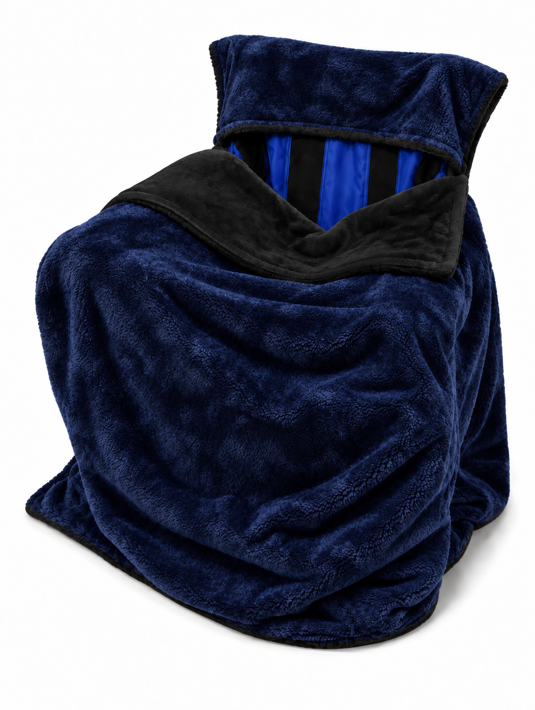 Navy Faux Fur with Black Sherpa