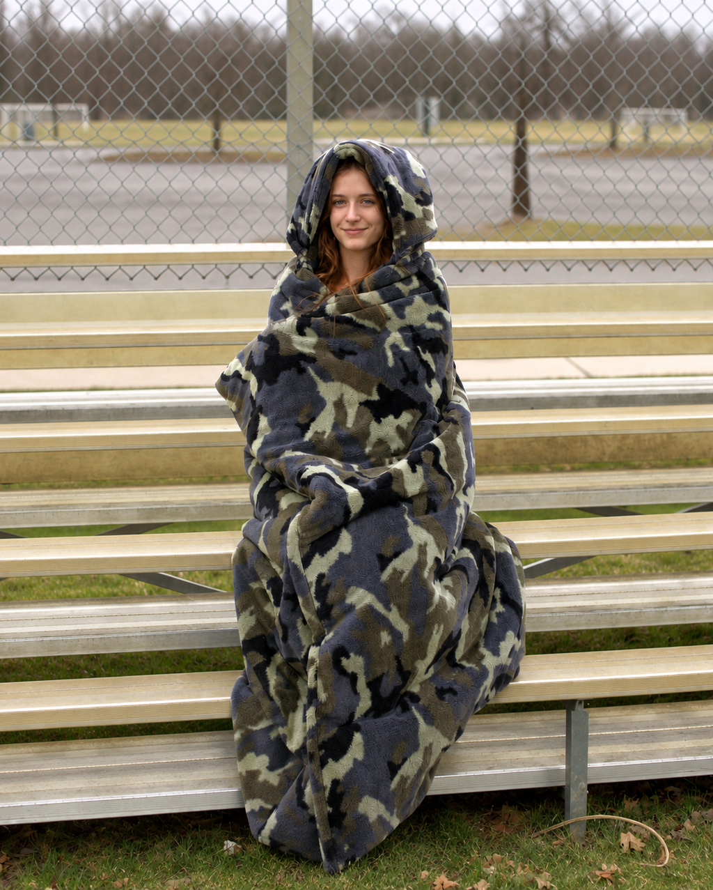 Camo Double Faux Fur Stadium blanket