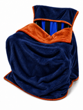 Navy Blue Faux Fur with Orange Faux Fur