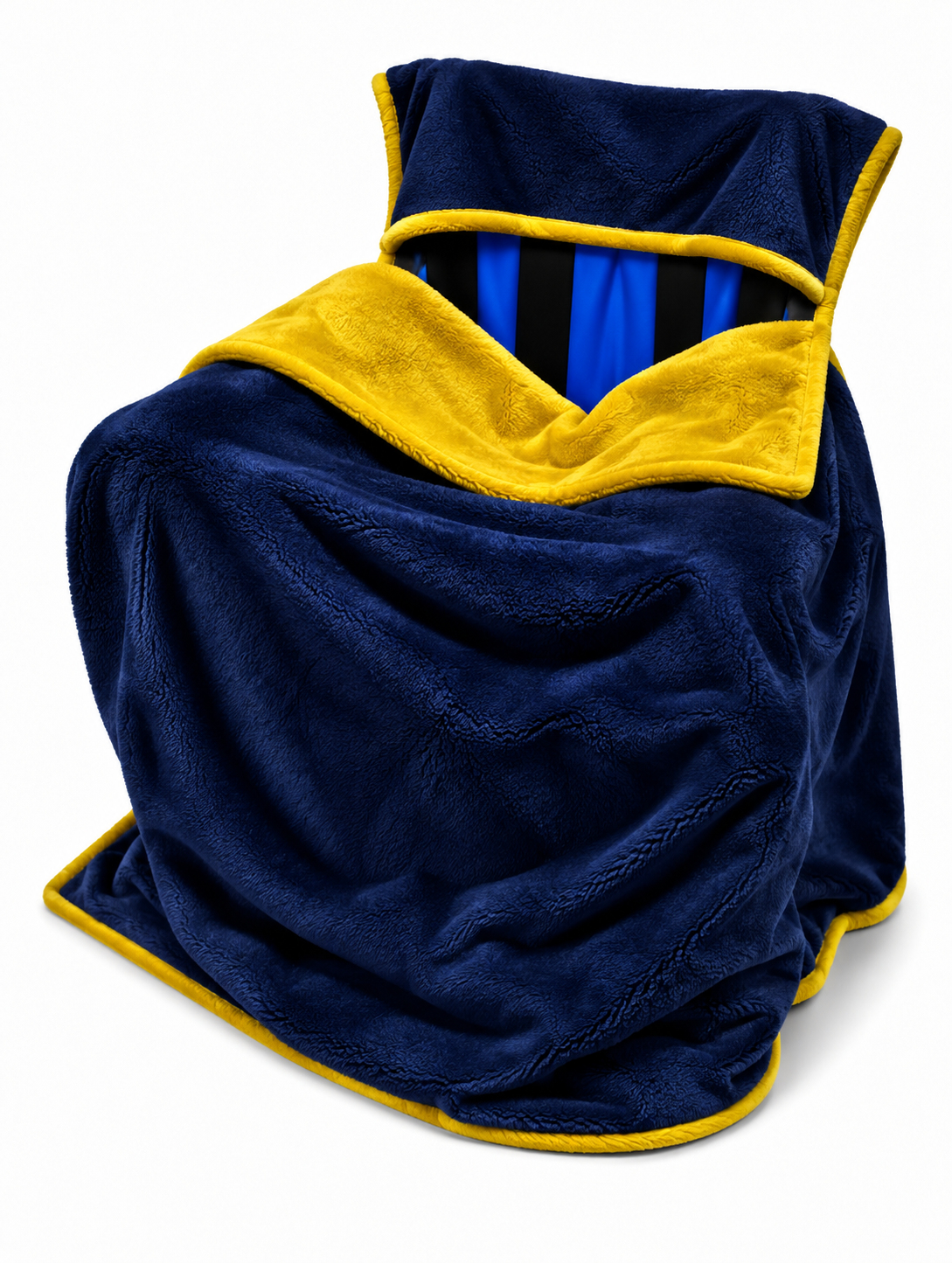 Yellow Faux Fur with Navy Blue Faux Fur