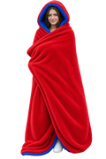 Blue and Red Polar Fleece Stadium Blanket