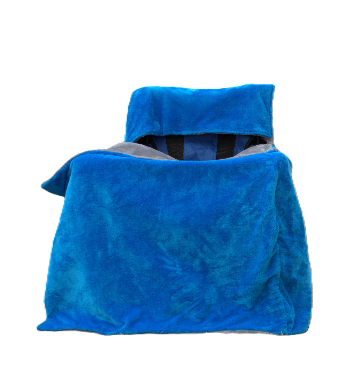 Blue Faux Fur with Silver Faux Fur