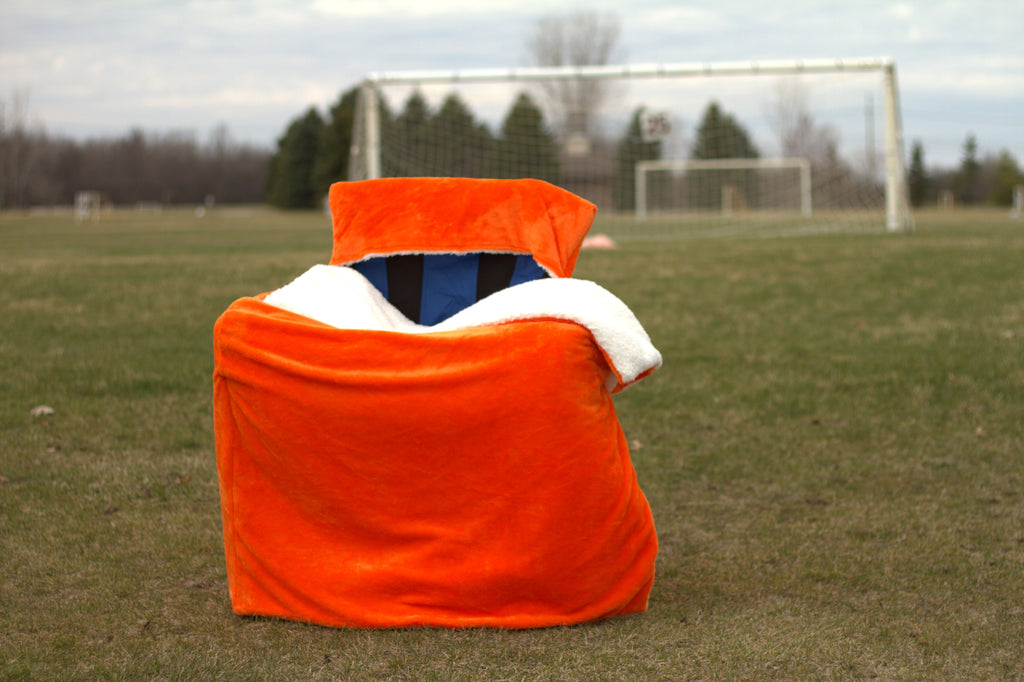 Orange Faux Fur with White Sherpa Fur