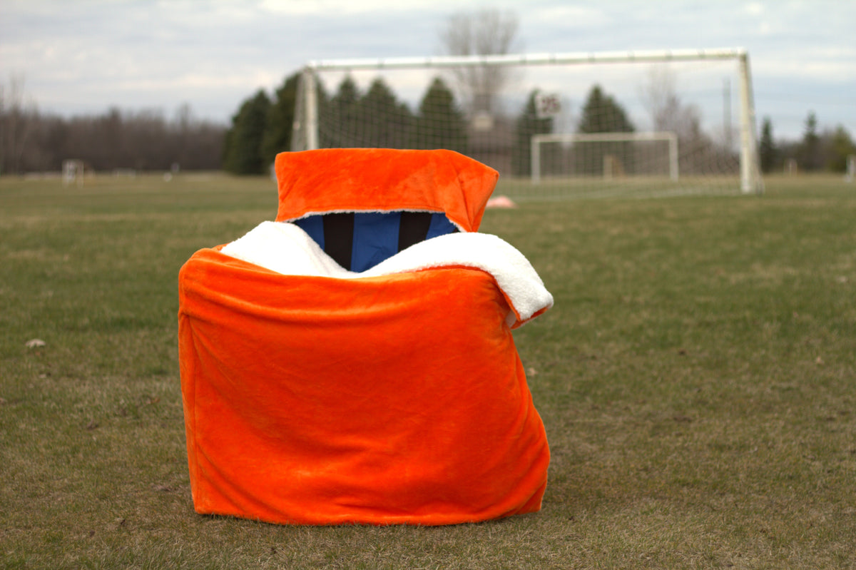 Orange Faux Fur with White Sherpa Fur