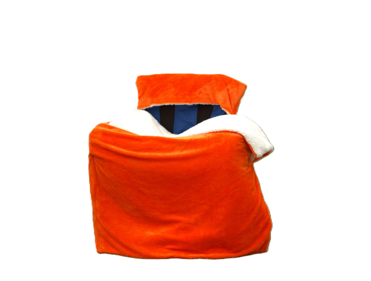 Orange Faux Fur with White Sherpa Fur