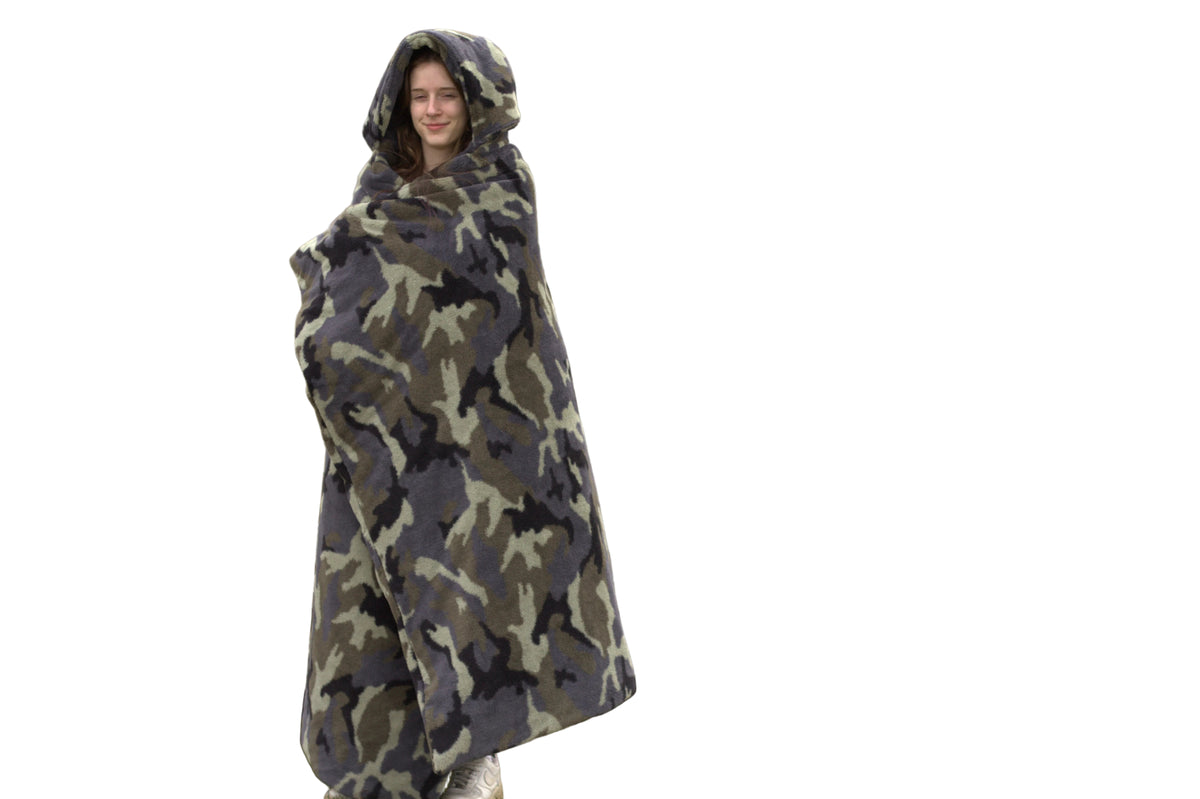 Camo Double Faux Fur Stadium blanket