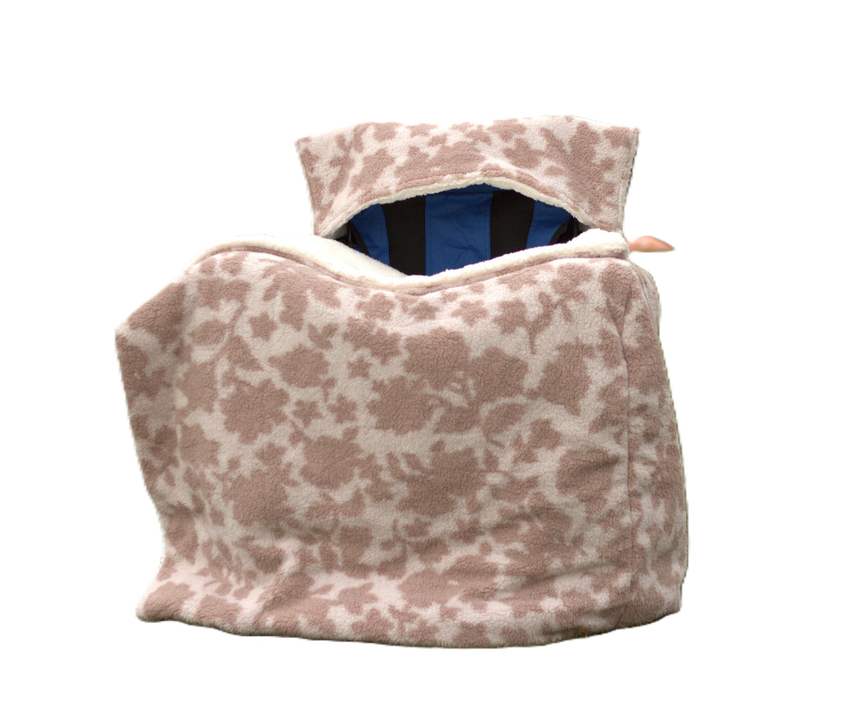 Leaf Print Sherpa with White Sherpa