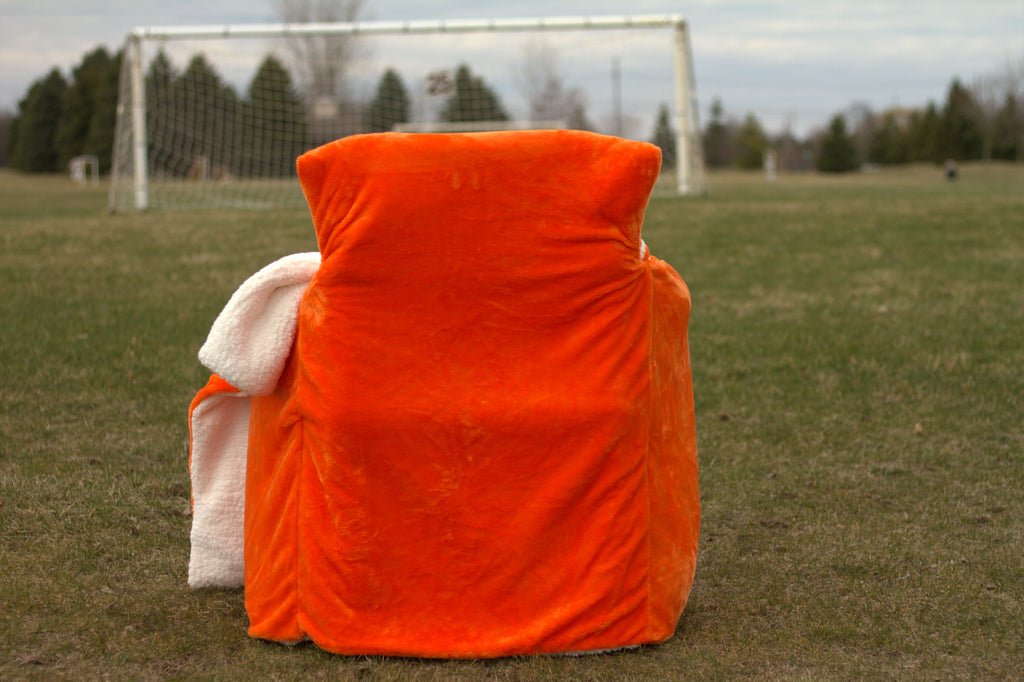 Orange Faux Fur with White Sherpa Fur