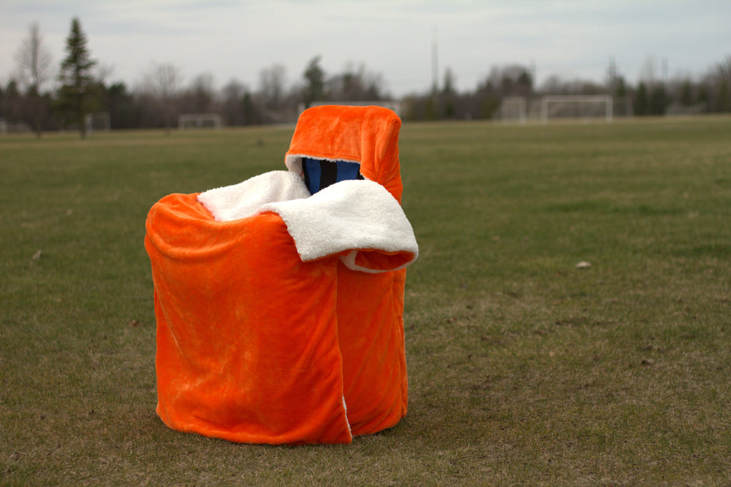 Orange Faux Fur with White Sherpa Fur