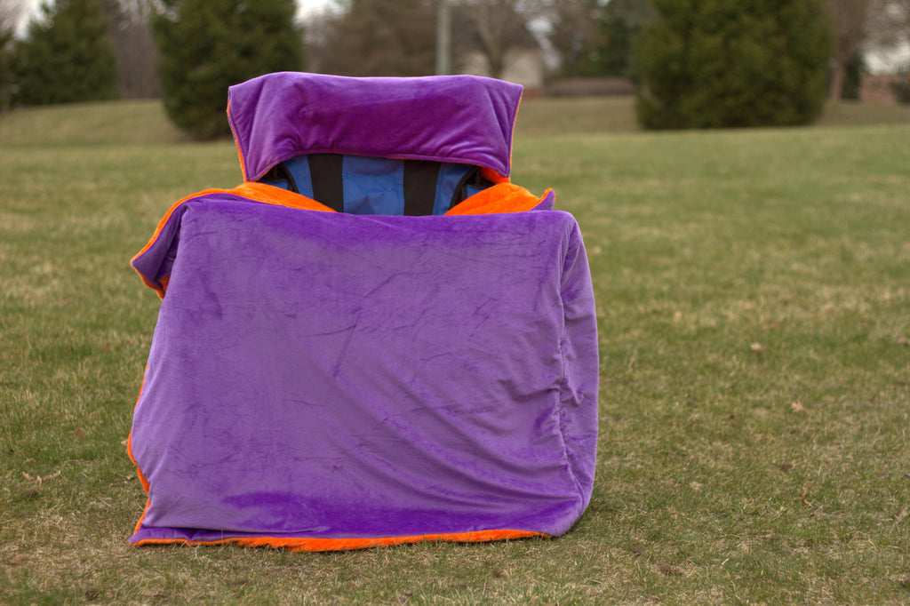Orange Faux Fur with Purple Faux Fur